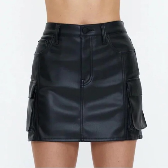 Pistola Rhea Cargo Mini Skirt in Black Slate NWT - Picture 11 of 14